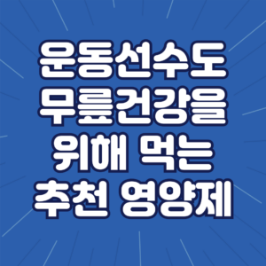 무릎 건강에 좋은 영양제